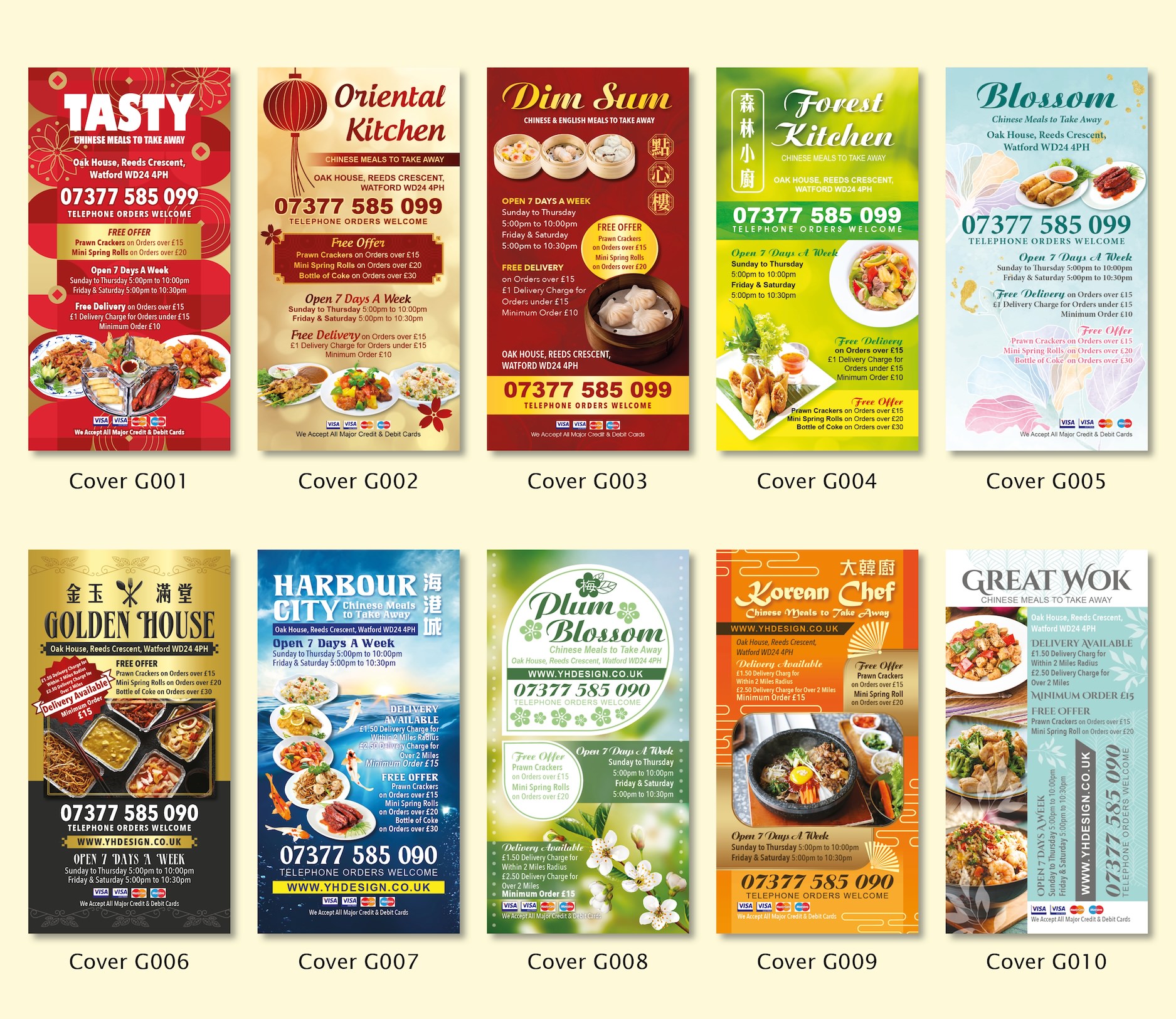 Ying Hua Design - Menu Cover Designs - Sutton
