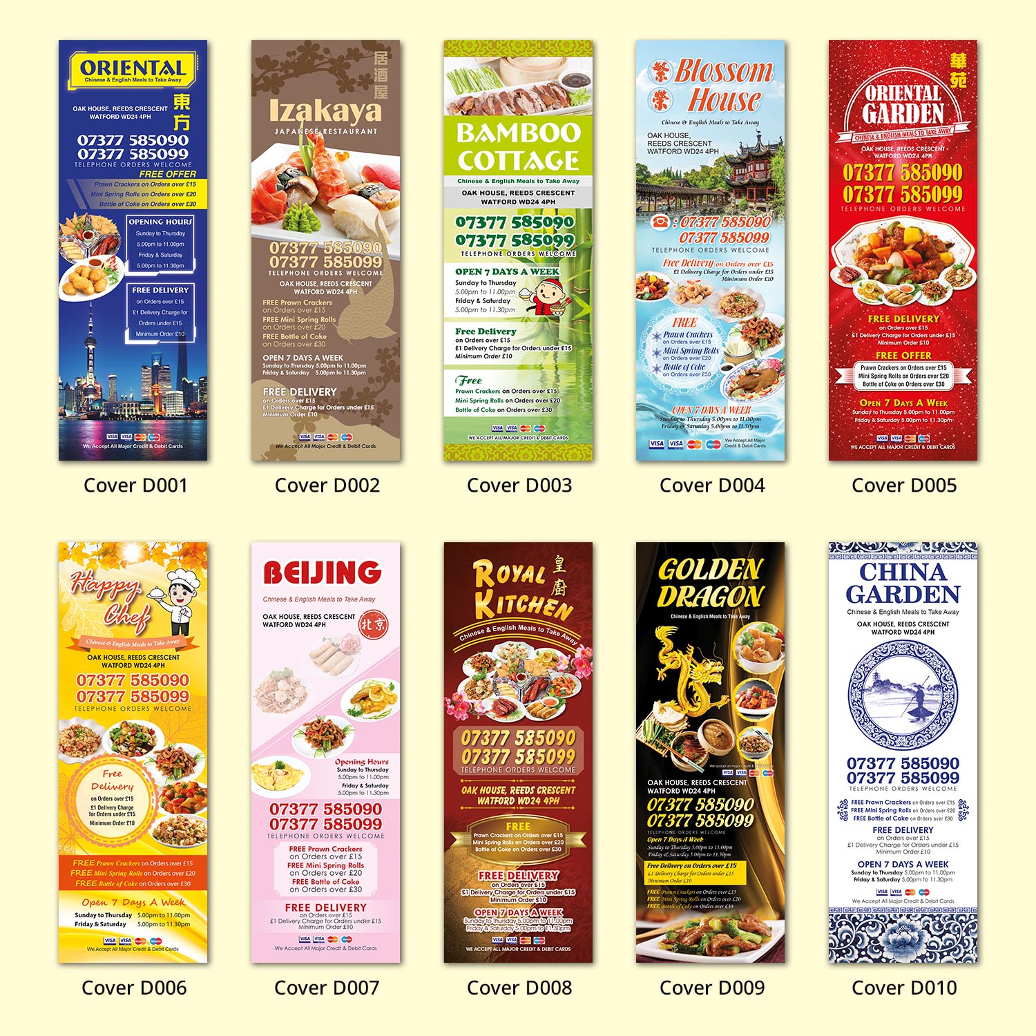 Ying Hua Design - Menu Cover Designs - Sutton