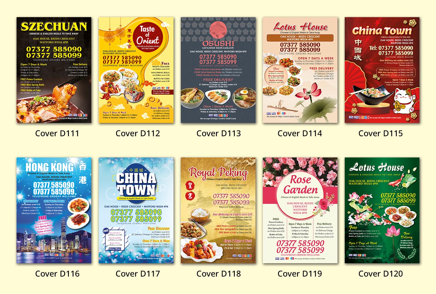 Ying Hua Design - Menu Cover Designs - Sutton