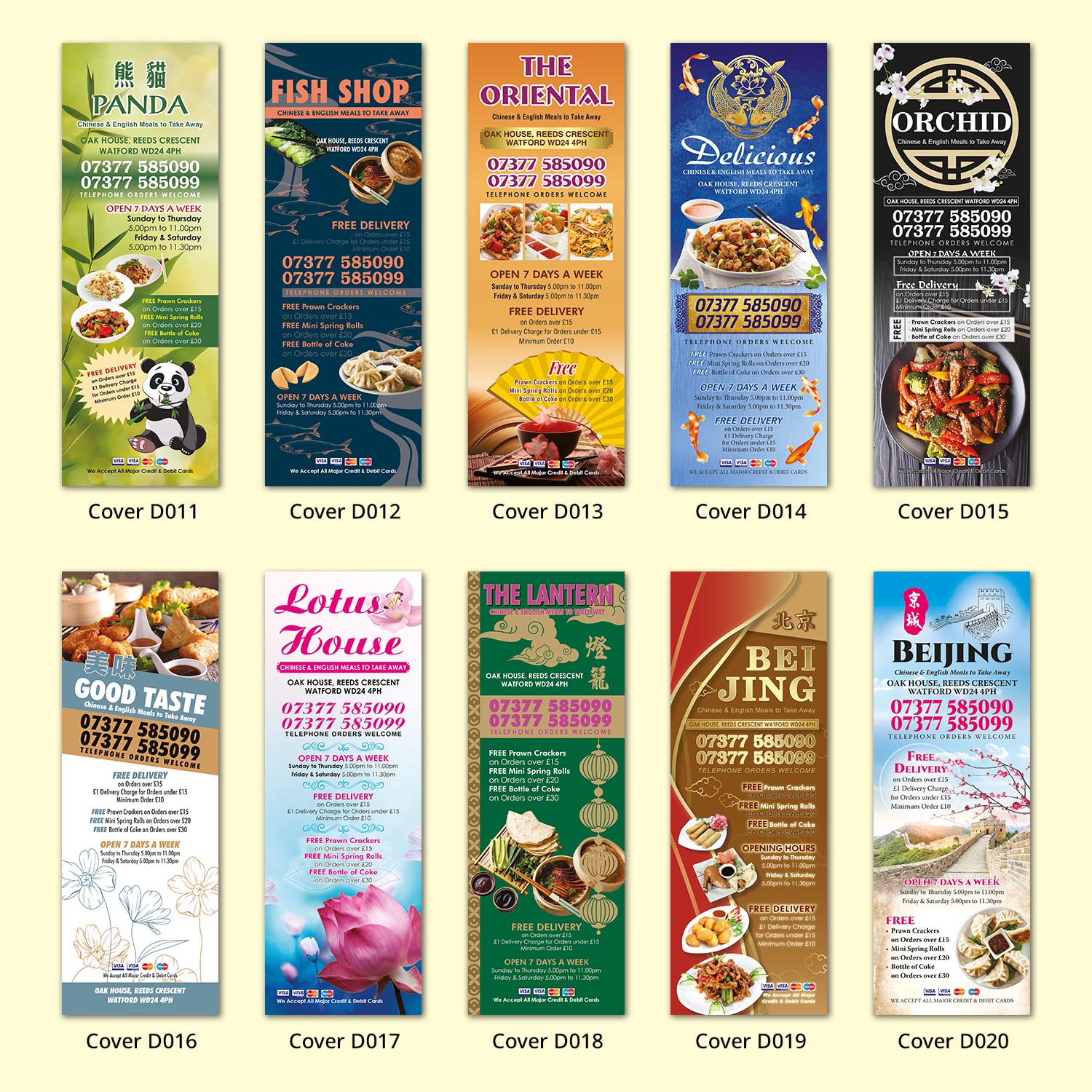 Ying Hua Design - Menu Cover Designs - Sutton
