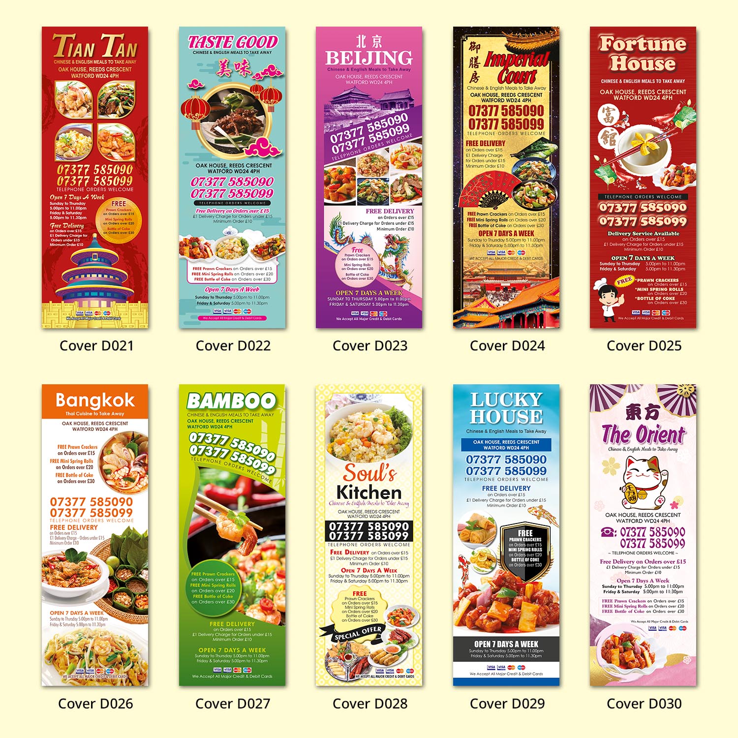 Ying Hua Design - Menu Cover Designs - Sutton