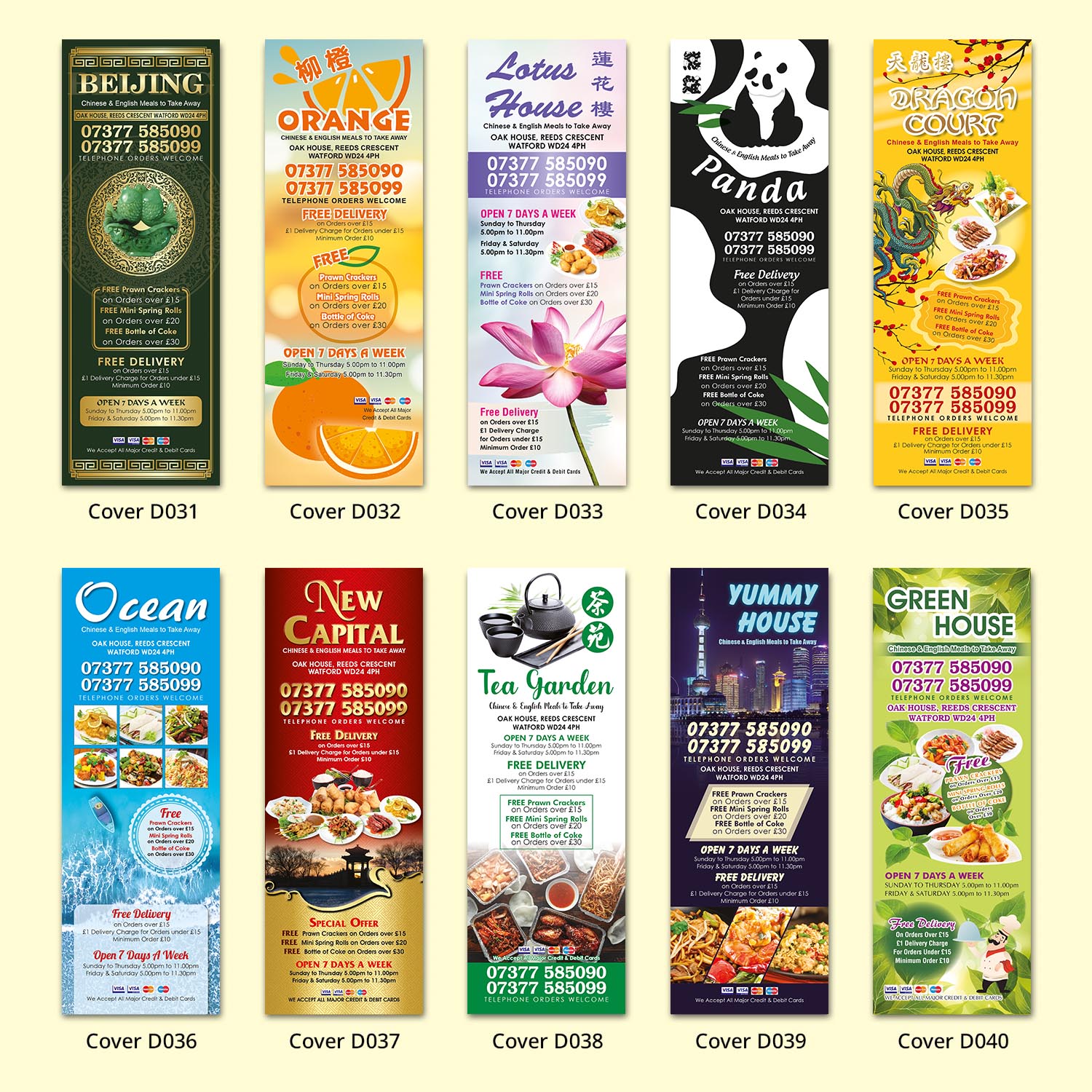 Ying Hua Design - Menu Cover Designs - Sutton