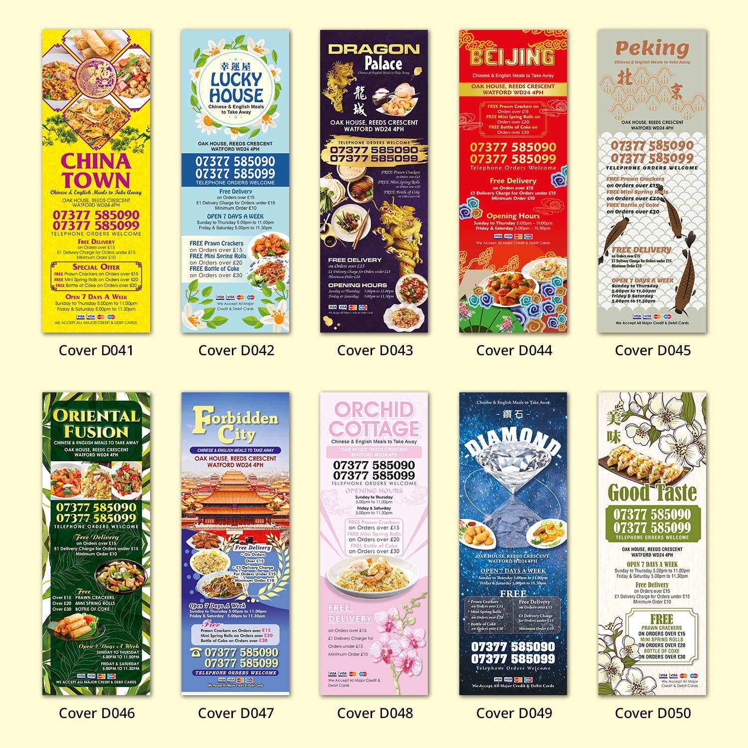 Ying Hua Design - Menu Cover Designs - Sutton