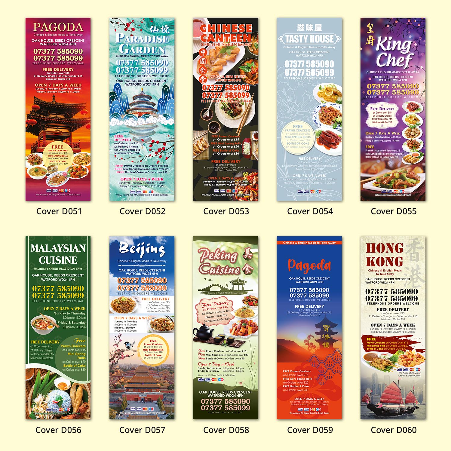 Ying Hua Design - Menu Cover Designs - Sutton