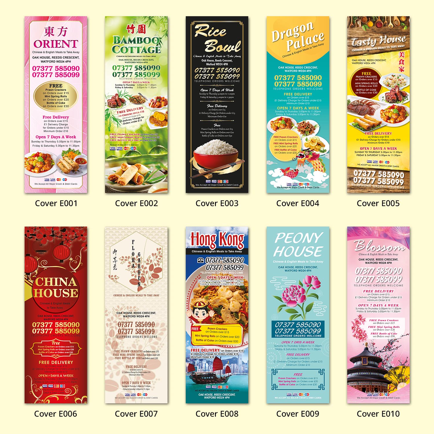 Ying Hua Design - Menu Cover Designs - Sutton