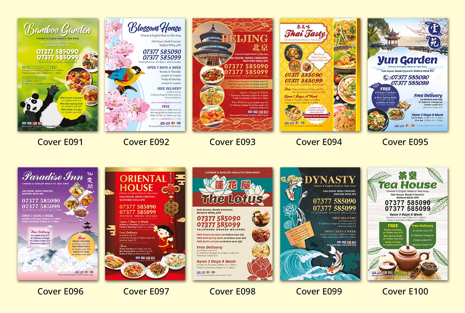 Ying Hua Design - Menu Cover Designs - Sutton