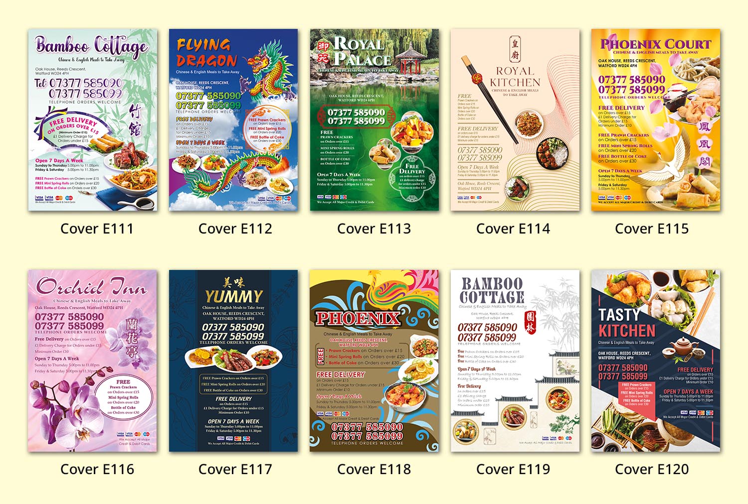Ying Hua Design - Menu Cover Designs - Sutton