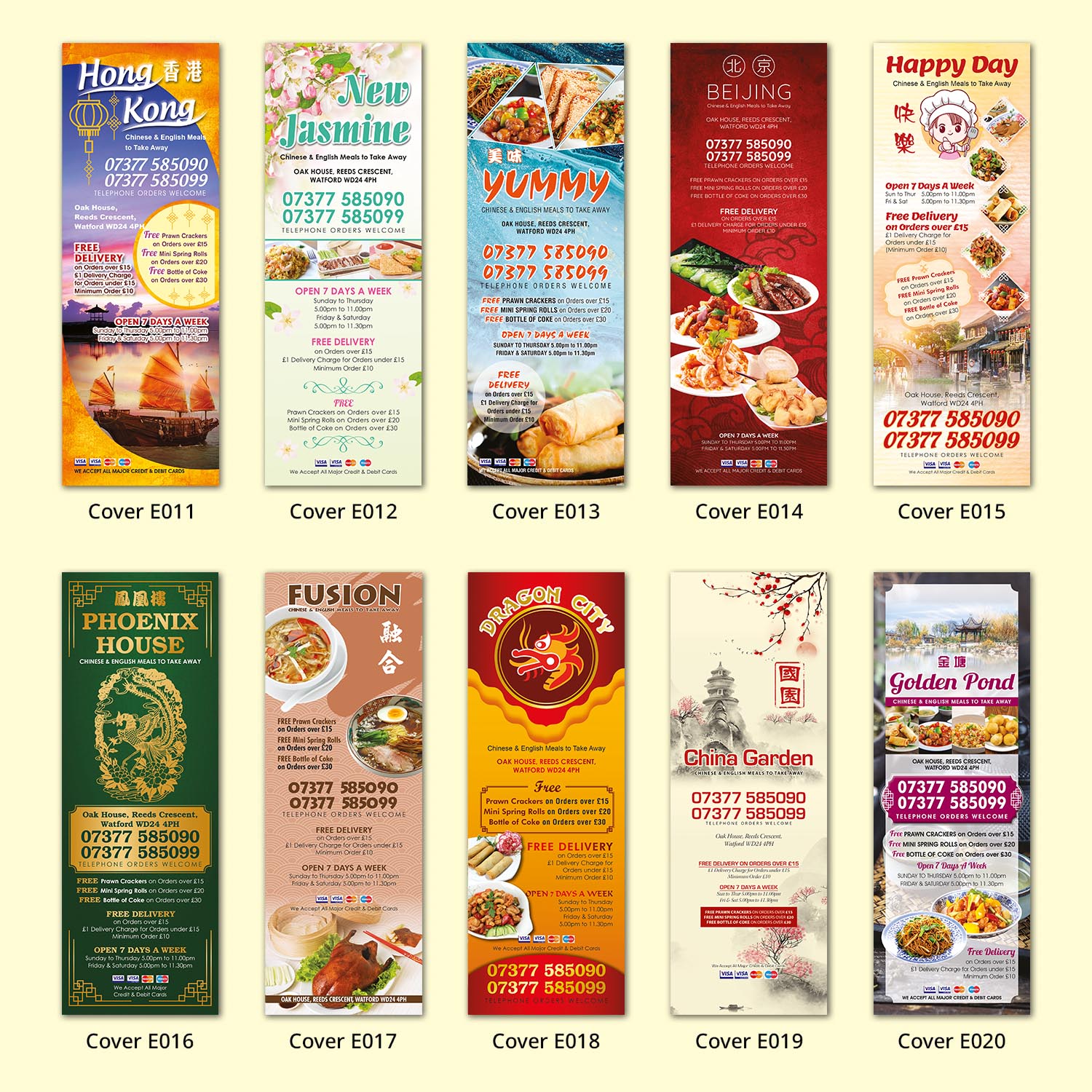 Ying Hua Design - Menu Cover Designs - Sutton