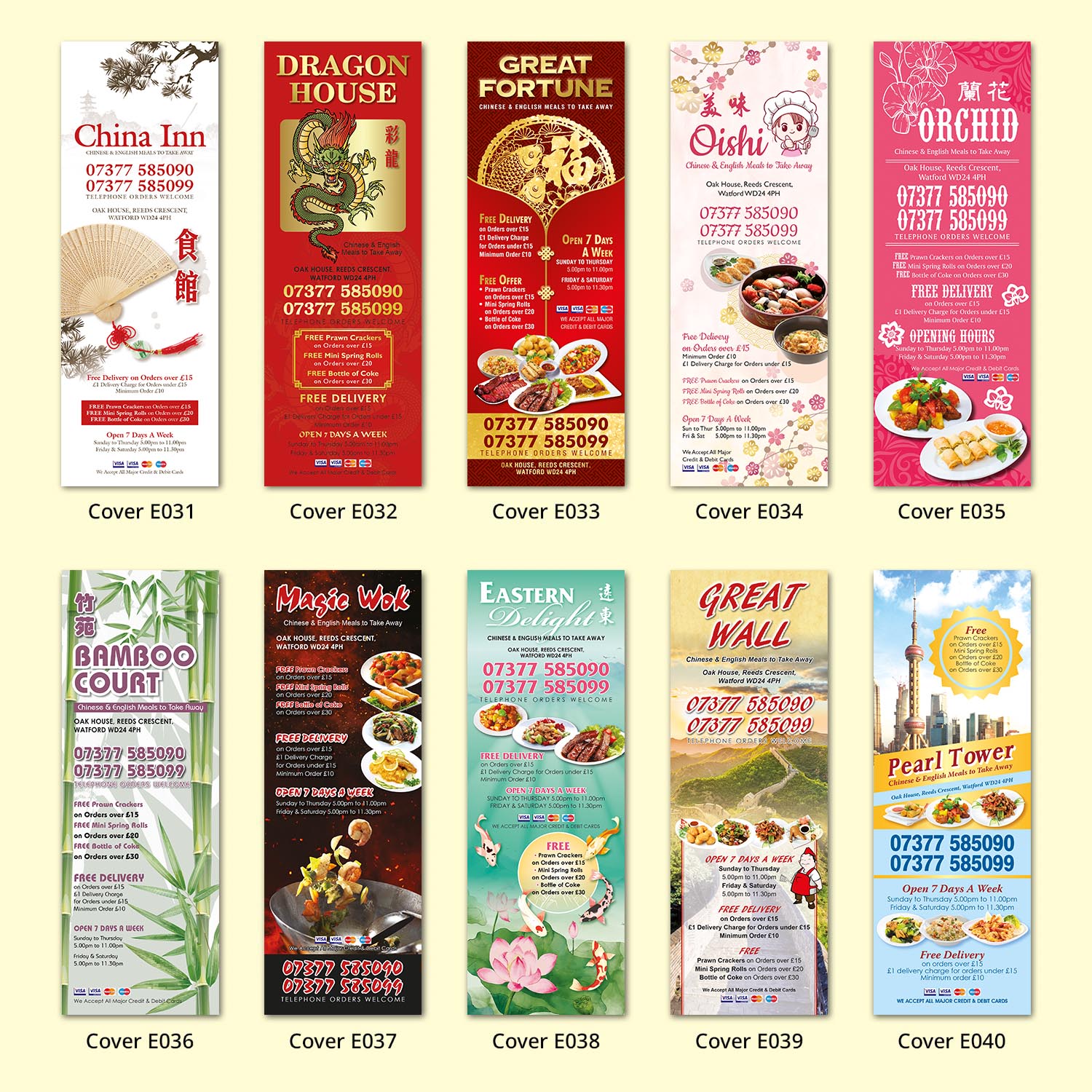 Ying Hua Design - Menu Cover Designs - Sutton
