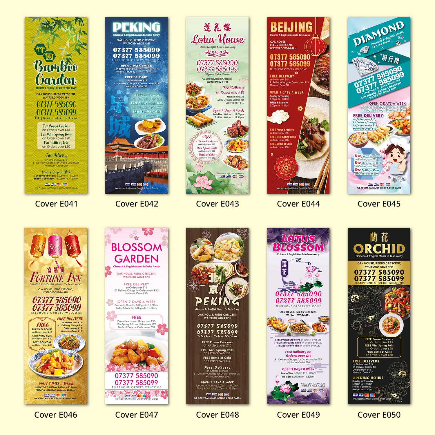 Ying Hua Design - Menu Cover Designs - Sutton