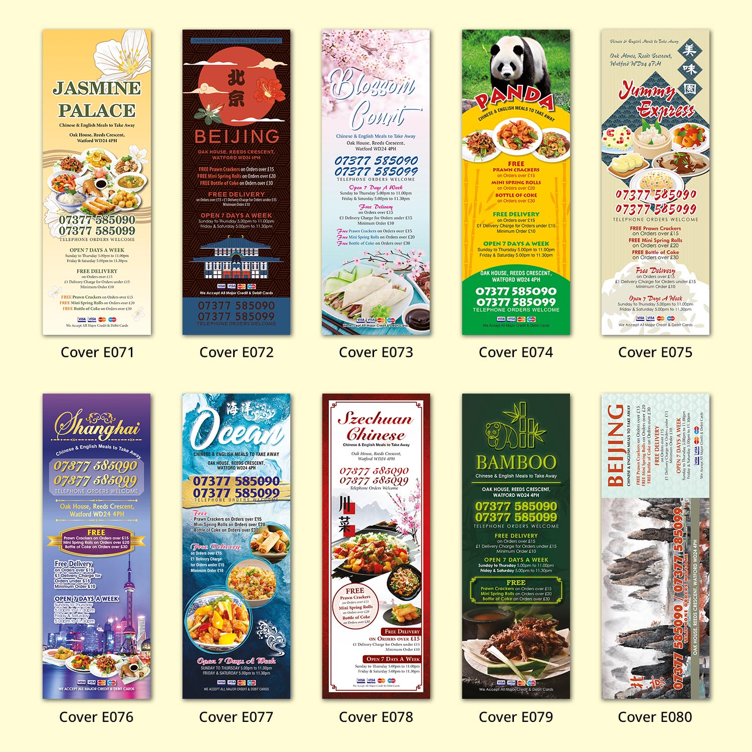 Ying Hua Design - Menu Cover Designs - Sutton