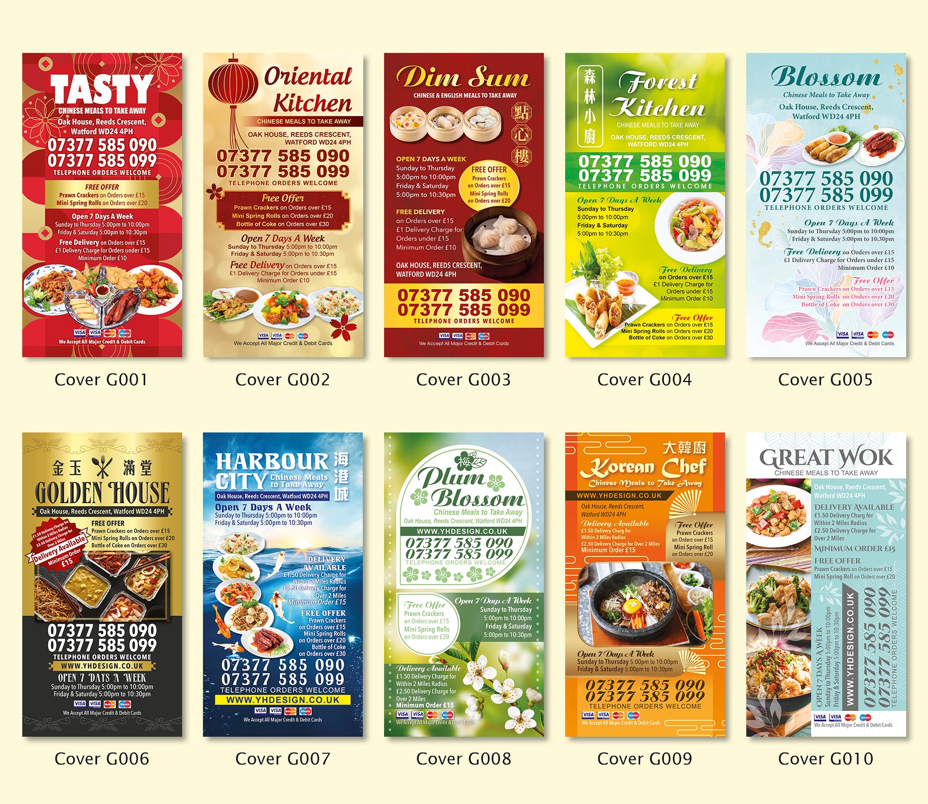 Ying Hua Design - Menu Cover Designs - Sutton