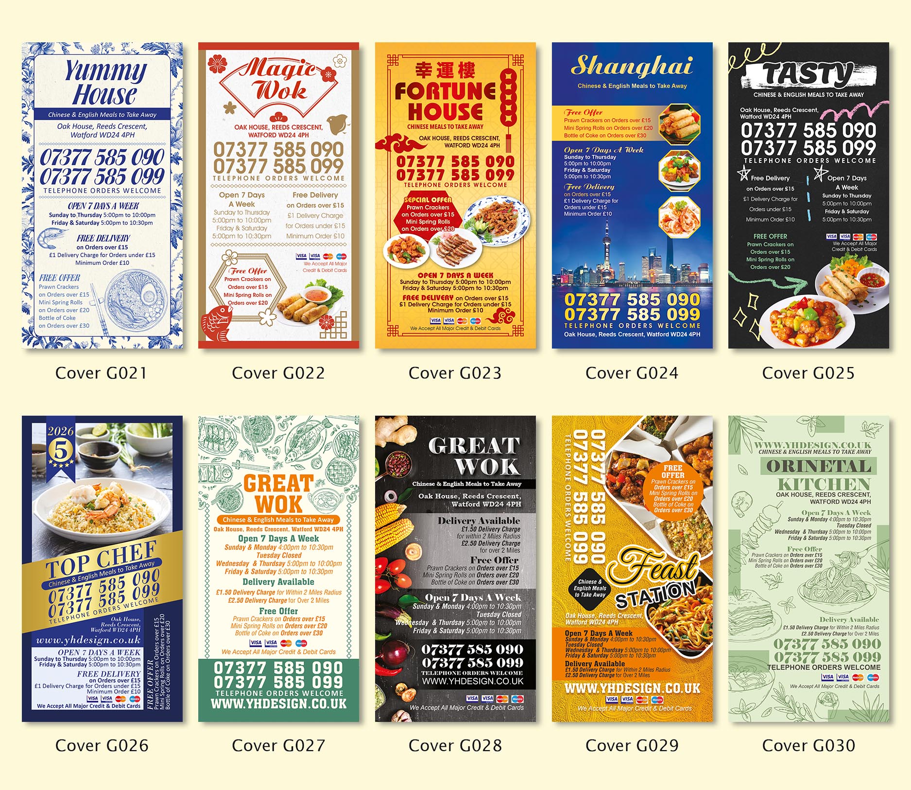 Ying Hua Design - Menu Cover Designs - Sutton