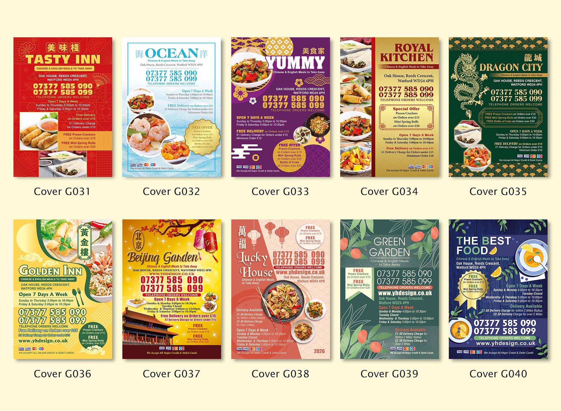 Ying Hua Design - Menu Cover Designs - Sutton